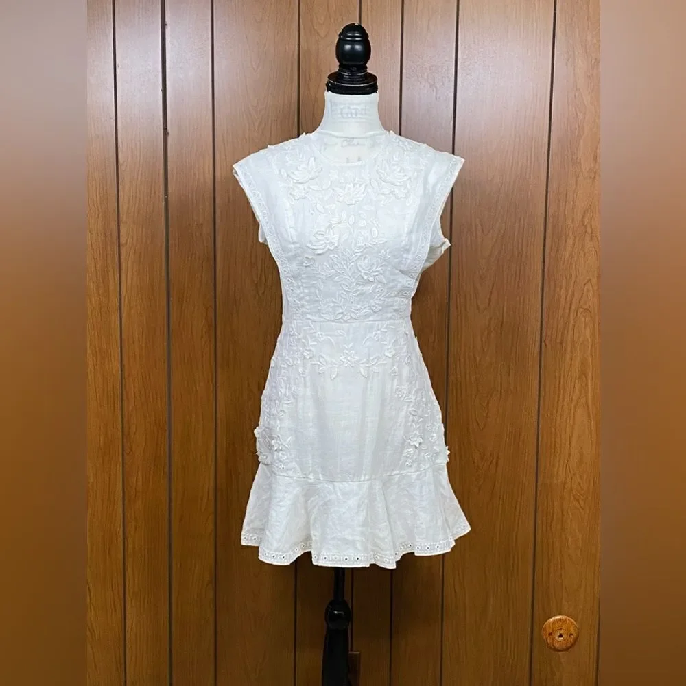Veronica Beard Kerison Embroidered Minidress szie 8
